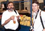 Roger Wendell drinks Future Apple with Ray Anderson - June, 2001