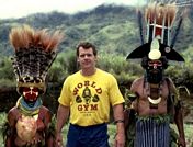 John Long with Highlands Tribes people in Papua New Guinea - 1982