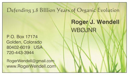 Buisness Card Roger J. Wendell - 04-30-2017