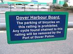 Dover, England Harbour Board Cycling Sign - 10-06-2006