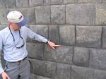 Kurt, the Architect, Pointing to Joint-Work in Inca Stone - Ecuador, January 2006