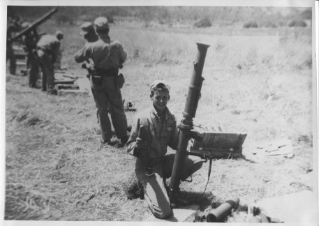 Roger L. Wendell with a bazooka at Camp Pendleton - circa 1951