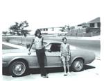 Brian Wendell and Roger Wendell with his first car, a 1967 Mustang - August 1974