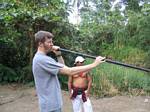 Graham Uses the Blowgun - Ecuador, January 2006