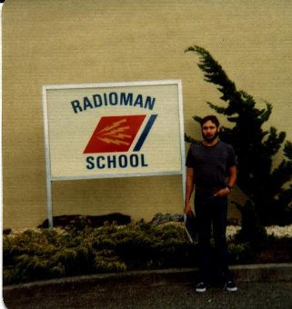 Roger J. Wendell in front of Radioman School in Petaluma, California - 1975