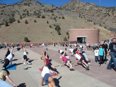 Group Exercise at Red Rocks Amphitheatre near Morrison, Colorado - 03-22-2009