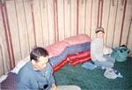 Randy and Jeshua inside a Yurt located in Xinjian Province, China - 2001
