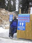 Roger J. Wendell at the St Mary's Glacier public toilets in Colorado - 12-12-2009